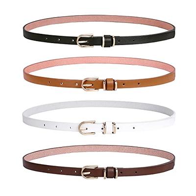 Glamorstar Women Skinny Patent Leather Slim Belt Adjustable Alloy Buckle Waist Belt for Dress