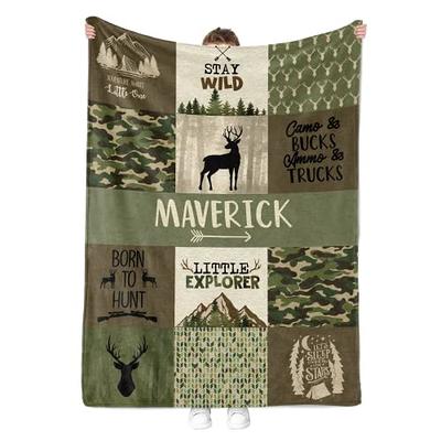  Camo Baby Blanket with Personalized Name, Custom Camo