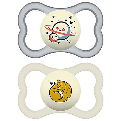 MAM Supreme Night Baby Pacifier, for Sensitive Skin, Patented Nipple, 16+  Months, Girl, 2 Count (Pack of 1)