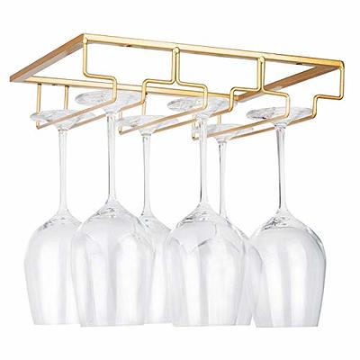 KEPMOGOH Wine Rack Wall Mounted with Glass Holder, Adjustable