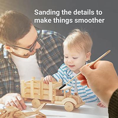 100 Pack Sanding Sticks for Plastic Models, Sanding Sticks Matchsticks  Sanding Twigs Fine Detailing Sanding, Detail Sanding Sticks for Wood