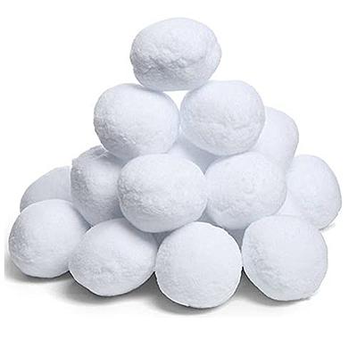 ELCOHO 60 Pieces 2.8 Inch Kid Snow Fight Ball Indoor Artificial Snow Fight  Ball Fake Winter Snow Toss Ball Set for Kid Christmas Winter Snow Games