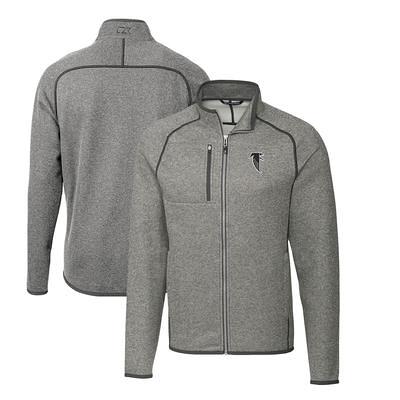 Men's Cutter & Buck Heather Gray New York Giants Throwback Logo Mainsail Sweater-Knit Half-Zip Pullover Jacket Size: Small