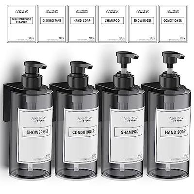 Shampoo Dispenser for Shower Wall 3 Chamber, Drill Free Shampoo and  Conditioner Dispenser with Waterproof Labels, Wall Mounted Shower Soap  Dispenser