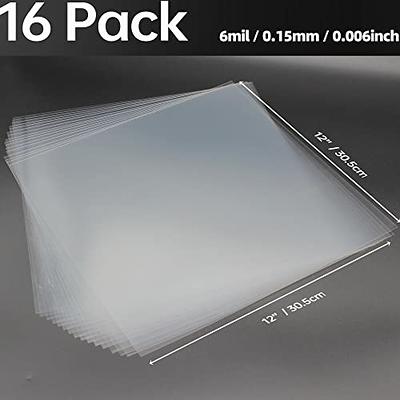 16pcs 6 Mil Blank Mylar Stencil Sheets,12 x 12 inch Clear Plastic Sheets, Clear Acetate Sheets for Cricut Crafts, Clear Plastic Sheets for Crafts