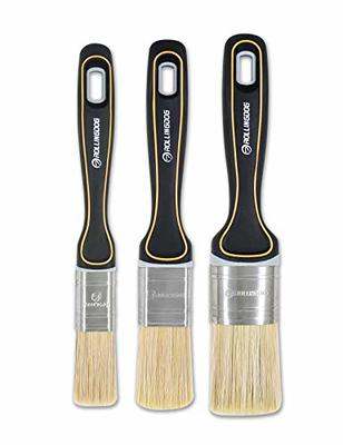 3Pcs Chalk and Wax Paint Brushes Oval Brush for Acrylic Painting Bristle  Stencil Brushes for Wood Furniture Home Decor 