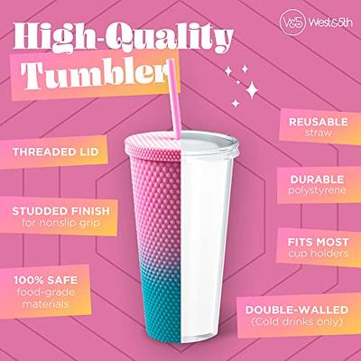 Simple Modern Plastic Tumbler with Lid and Straw | Cups Double Wall Smoothie Cup |Classic | 24oz | Midnight Black