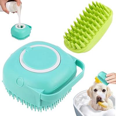 2 Pcs Dog Grooming Brush, Pet Shampoo Brush Dog Bath Grooming Shedding Brush  Soothing Massage Rubber Comb With Adjustable Strap For Short Long Haired