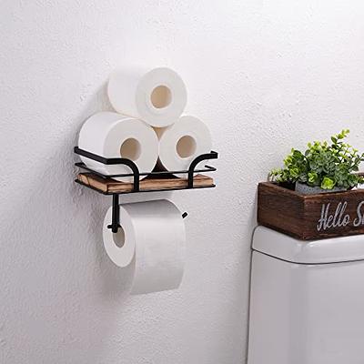 Gray Wood Wall Mounted Bathroom Toilet Paper Roll Holder with