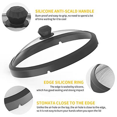 Microwave Glass Plate Cover Lid - Vented and Collapsible Design