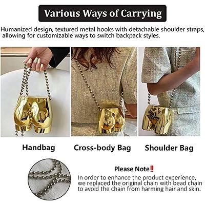 Ladise Metal Clutch Cage Bag Ball Shaped Cross Body Chain Bags Purse  Evening Bag