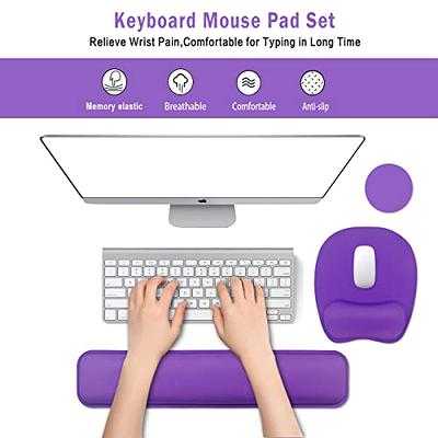 Keyboard Wrist Rest And Mouse Pad Wrist Support Set,Ergonomic Memory Foam  Wrist Pad & Non Slip Base For Home Office Working Studying Easy Typing,Rose