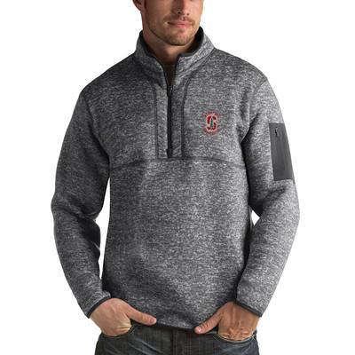 Men's Antigua Heathered Gray Louisville Cardinals Action Quarter-Zip  Pullover Sweatshirt