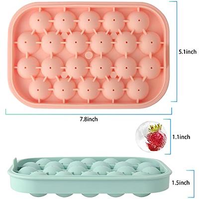 Ice Cube Trays With Lids 2 Pack Small Food Grade Silicone BPA Free For  Freezer