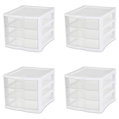 Large Tint Stackable Storage Drawer, Aqua, 19.75 x 15.75 x 8.125