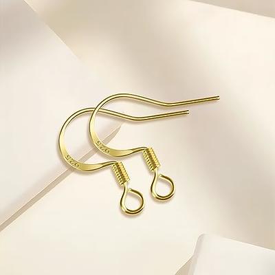 Earring Hooks Gold Plated French Ear Wires Fish Hook Earrings 100