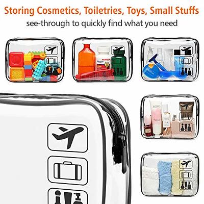 TSA Approved Clear Travel Toiletry Bag wih Zippers Carry-on Travel  Accessories Quart Size Toiletries Cosmetic Pouch Makeup Bags for Men and  Women (2pcs Grey) 