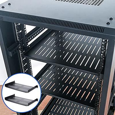 1U Server Rack Shelf - Universal Rack Mount Cantilever Shelf for 19  Network Equipment Rack & Cabinet - Durable Design - Weight Capacity  55lb/25kg 