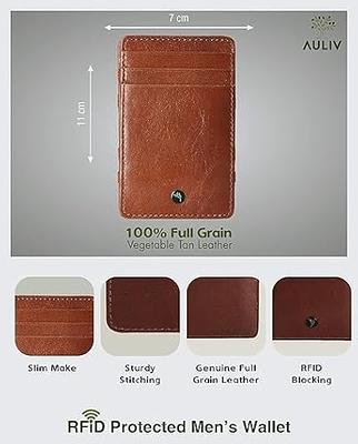 Luxury Full Grain Leather Card Holder for Women with RFID Protection