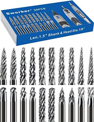 Rotary Burrs Drill Bits For Dremel Set 20 pcs Steel High Speed Wood Carving  Tool