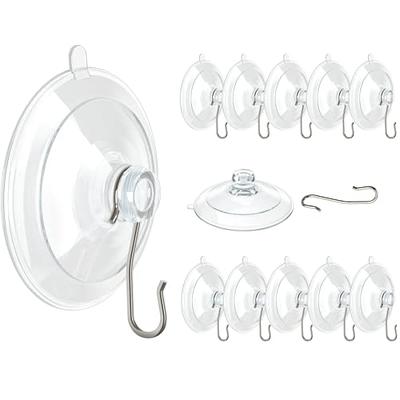 HangerSpace Suction Cup Hooks, 1.77 Inches Clear PVC Suction Cups