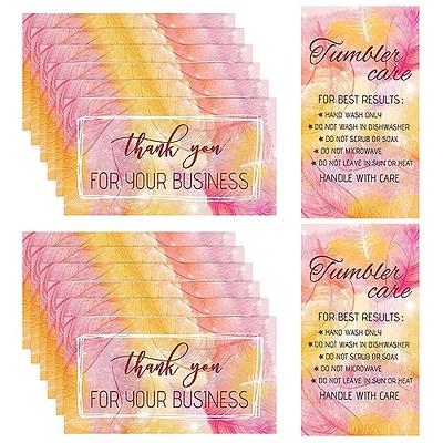 Tumbler Care Cards, Tumbler Care Instructions, Tumbler Care and Cleaning Cards, Cup Care Instructions (50pcs, Multicolor)