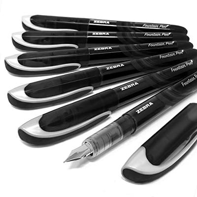 ZEBRA Fuente - Disposable Fountain Pen - Black Ink - Pack of 6 - Yahoo  Shopping
