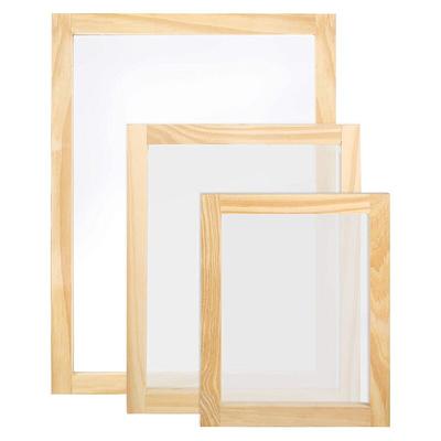 3 Pieces 3 Size Wood Silk Screen Printing Frame With Mesh for 