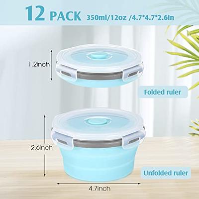 Dandat 12 Pack Silicone Collapsible Food Storage Containers 12 oz