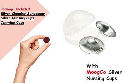 MoogCo Nipple Shields for Nursing Newborn, Newborn Essentials Must Haves,  Soothe and Protect Your Nursing Nipples, The Original Silver Nursing Cups 
