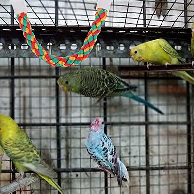 Flexible Bird Stand Toy Hanging Braided Bird Chew Rope Curved Bird Stand  Perch Cage Toy Parrots