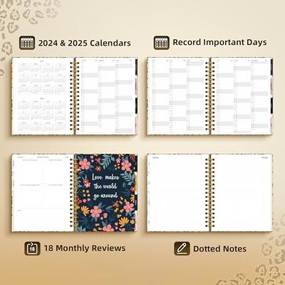 Planner 2024-2025 7.9 x 9.8, Large 18 Months Daily Weekly Monthly Planner  Yearly Agenda Jan. 2024–Jun. 2025, Page Tabs, Separator Page, Pocket