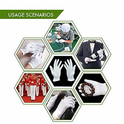 12Pairs White Cotton Gloves for Eczema and Dry Hands - Breathable Work  Glove Liners - Moisturizing SPA Soft Jewelry Inspection Gloves - Stretchy  Fit