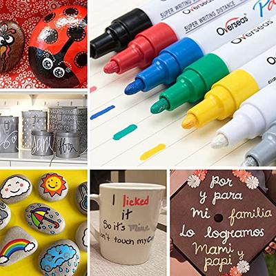 Paint Pens, Markers on Almost Anything Never Fade Quick Dry and Permanent,  Oil-Based Waterproof Paint Marker Pen Set for Rocks Painting, Wood, Fabric,  Plastic, Canvas, Glass, Mugs, DIY Craft - Yahoo Shopping