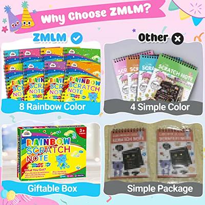 ZMLM Scratch Art Party Favors: 16 Pack Rainbow Scratch Paper Art