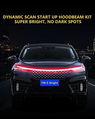 DYNAMIC SCAN START UP HOODBEAM KIT Car Dynamic Scan Start-up Hoodbeam Kit  Hood Modification Decorative Lights Led Car Daytime