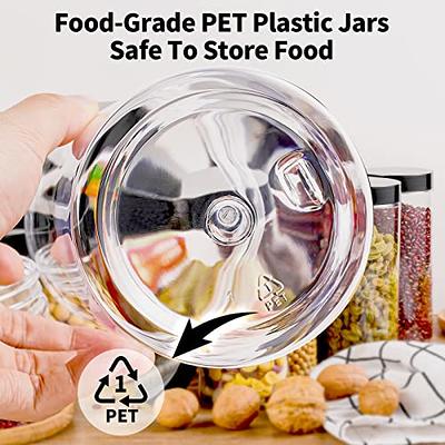 Clear Empty Plastic Storage containers with Lids - Square Plastic  Containers - Plastic Jars with Lids BPA Free Plastic Jar - Food Grade Air  Tight with