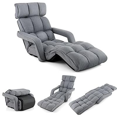 FLOGUOR Foldable Lazy Sofa Bed 14-Position Adjustable Comfy Floor Chair  Chaise Lounge with Armrests and Pillow with Gaming Recliner for Adults with  Foot Rest Futon Sofa 