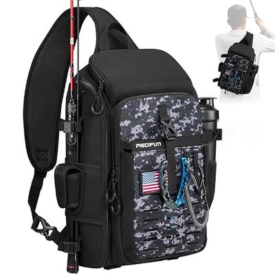 KastKing Karryall Tackle Backpack with Rod Holders 4 Tackle Boxes - Black