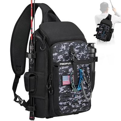  MoiShow Fishing Tackle Bag,Fishing Backpack with Rod