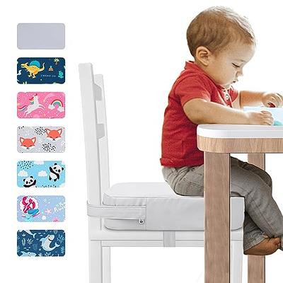 Toddler Booster Seat for Dining Table,4 Inches Washable Double Safer Straps  Non-Slip Bottom Booster Seat for Kids, Portable Travel High Density Sponge
