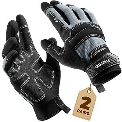 Synthetic Leather Work Safety Gloves for Men,Mechanic Working Gloves  Touchscreen