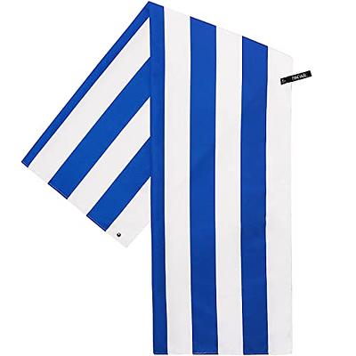 BAGAIL BASICS Microfiber Beach Towel - Extra Large Quick Dry Swimming Towel  Oversized, Super Absorbent, Sand Free and Ultra Compact for Pool, Travel or  Camping - 36x72 inches Dark Blue Stripe - Yahoo Shopping