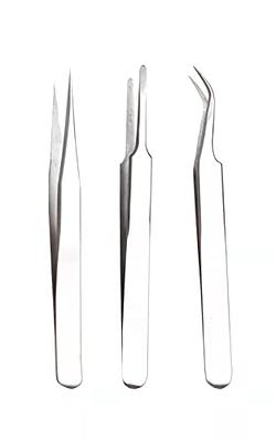 6 Pieces Craft Tweezers Stainless Steel Soft Grip Precision