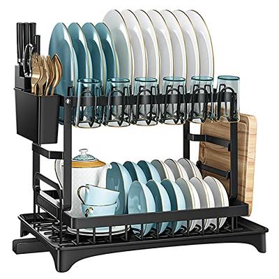 Makayla Dish Drying Rack - Rustproof, 2 Tier High Capacity and