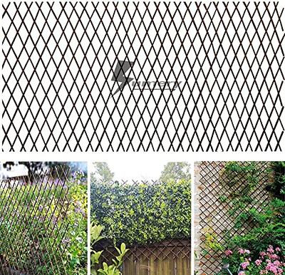 Upland 97 in. Vinyl Garden Trellis Decorative Support for Climbing Plants and Vines, Lattice Panel for Garden, Backyard, Lawn, Whites