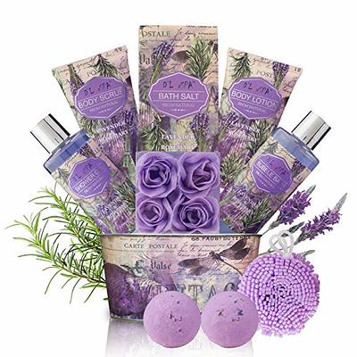 Lavender Get Well Soon Gifts for Women, 13pcs Spa Gift Basket for Women  Purple