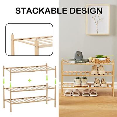 CHEMPFR Shoe Rack - Sturdy Steel Shoe Organizer for Closet or Entryway with  Spacious Top and Strong Mesh Shelves - Industrial Style Free Standing