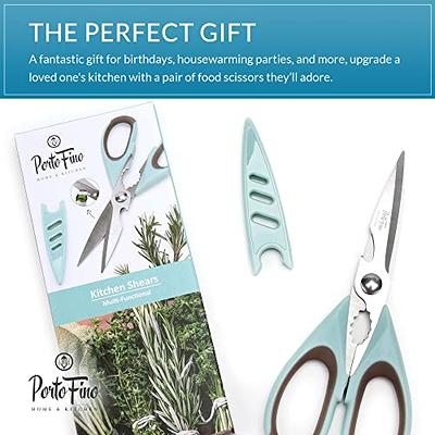 Farberware Comfort Grip Kitchen Scissors, 2 Pack, Aqua and Gray