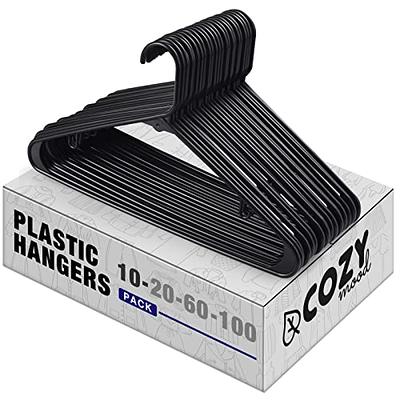 FSUTEG Standard Hangers-No Bump Hangers Rubber Coated Contour Metal Hanger,  Coat Jacket Hangers,Suit Hanger,T-Shirt Hanger-Black Hangers 20 Pack